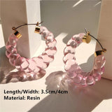 Colorful Resin Twist Circle Hoop Earrings for Women