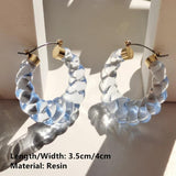 Colorful Resin Twist Circle Hoop Earrings for Women