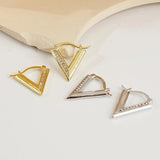 Zircon V Shaped Letter Earrings Geometric Hoops Women Jewelry