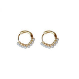 925 Silver Small Pearl 18K Plated Hoop Earrings for Women