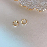 925 Silver Small Pearl 18K Plated Hoop Earrings for Women