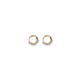 925 Silver Small Pearl 18K Plated Hoop Earrings for Women