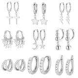 Huggie Hoop Earrings CZ Zircon Circle