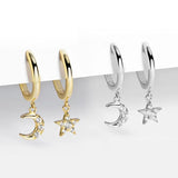 Huggie Hoop Earrings CZ Zircon Circle