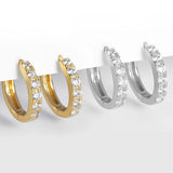 Huggie Hoop Earrings CZ Zircon Circle