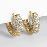 Huggie Hoop Earrings CZ Zircon Circle