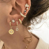 Evil Eye Hoop Earrings 925 Sterling Silver CZ Crystal Jewelry