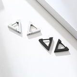 Geometric Hexagon Triangle Earrings for Men Stainless Steel Ear Clip