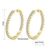 18K Silver Circle Hoop Earrings Wedding Jewelry