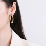 18K Silver Circle Hoop Earrings Wedding Jewelry