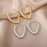 Stainless Steel Zircon Hoop Earrings for Women, Wedding Jewelry