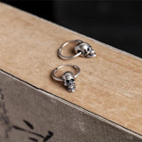 Gothic Punk Rock 925 Sterling Silver Skull Earrings