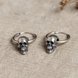 Gothic Punk Rock 925 Sterling Silver Skull Earrings