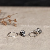 Gothic Punk Rock 925 Sterling Silver Skull Earrings