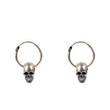 Gothic Punk Rock 925 Sterling Silver Skull Earrings
