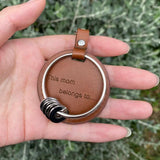 Personalized Family Names Leather Keychain