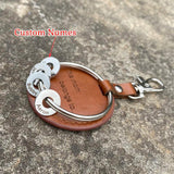 Personalized Family Names Leather Keychain
