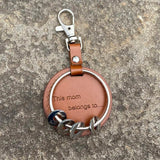Personalized Family Names Leather Keychain