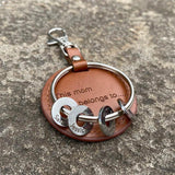 Personalized Family Names Leather Keychain