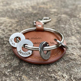 Personalized Family Names Leather Keychain