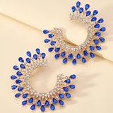 Crystal Circle Hoop Earrings Vintage Jewelry