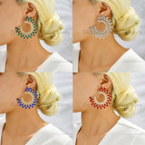 Crystal Circle Hoop Earrings Vintage Jewelry