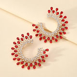 Crystal Circle Hoop Earrings Vintage Jewelry