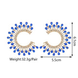 Crystal Circle Hoop Earrings Vintage Jewelry