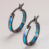 Boho Opal Earrings Yellow Wedding Vintage Bride Round Big Hoop Earrings