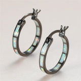 Boho Opal Earrings Yellow Wedding Vintage Bride Round Big Hoop Earrings