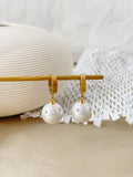 Peri'sbox Pearl Earrings Collection Stainless Steel Dangle Pearls Hoop