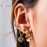 925 Silver Needle Earrings Japanese Wind Red Jewelry