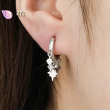 925 Silver Needle Earrings Japanese Wind Red Jewelry