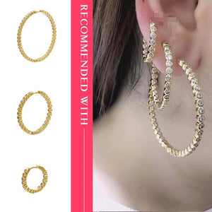 CZ Crystal Round Hoop Earrings for Women