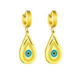 316L Stainless Steel Water Drop Eyes Hoop Earrings Vintage Girls Jewelry