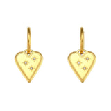 Stainless Steel Star Crystal Heart Charm Earrings Necklace Set