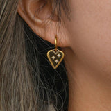 Stainless Steel Star Crystal Heart Charm Earrings Necklace Set