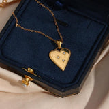 Stainless Steel Star Crystal Heart Charm Earrings Necklace Set