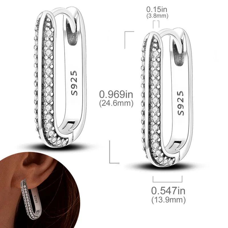 925 Sterling Silver Hoop Earrings Star Heart Snake Pattern Round Shape