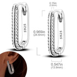925 Sterling Silver Hoop Earrings Star Heart Snake Pattern Round Shape