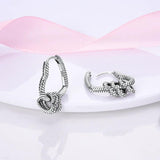 925 Sterling Silver Hoop Earrings Star Heart Snake Pattern Round Shape
