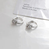 Silver Hiphop Round Circle Hoop Earrings Small Jewelry