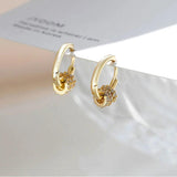 Silver Hiphop Round Circle Hoop Earrings Small Jewelry