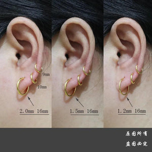 925 Sterling Silver Golden Hoop Earrings Plated Round Circle Earrings