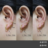 925 Sterling Silver Golden Hoop Earrings Plated Round Circle Earrings