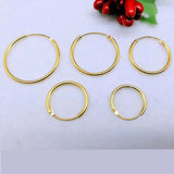 925 Sterling Silver Golden Hoop Earrings Plated Round Circle Earrings