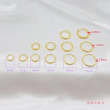 925 Sterling Silver Golden Hoop Earrings Plated Round Circle Earrings