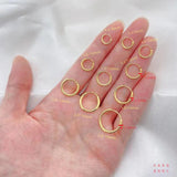 925 Sterling Silver Golden Hoop Earrings Plated Round Circle Earrings