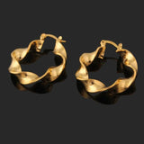 Classic Gold Plated African Style Hoop Earrings