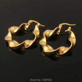 Classic Gold Plated African Style Hoop Earrings
